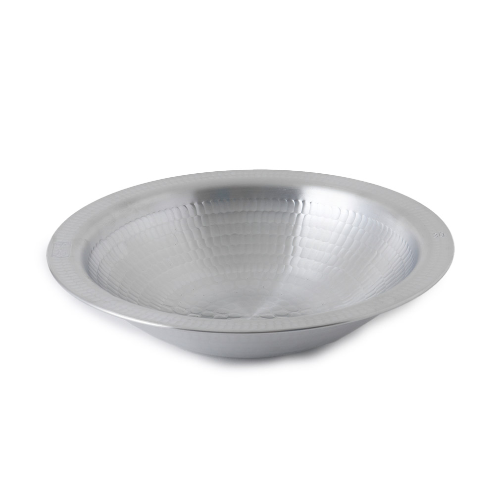 アルミ 打ち出し うどんすき鍋 30cm 2.4L 中尾アルミ製作所 三人前 ガス火専用 N-26【卓上鍋 3人用 浅型 中尾アルミ 打出 鍋 業務用 取っ手なし 直火 軽量 日本製】