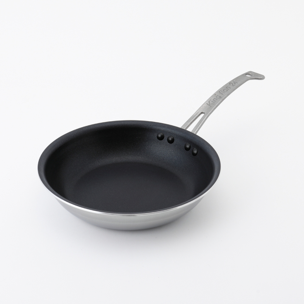 キングフロン フライパン 浅型 24cm IH対応 ステンレスハンドル 中尾アルミ製作所 ND-9S【中尾アルミ 浅型フライパン 業務用 アルミ 鍋 IH ガス火 日本製】