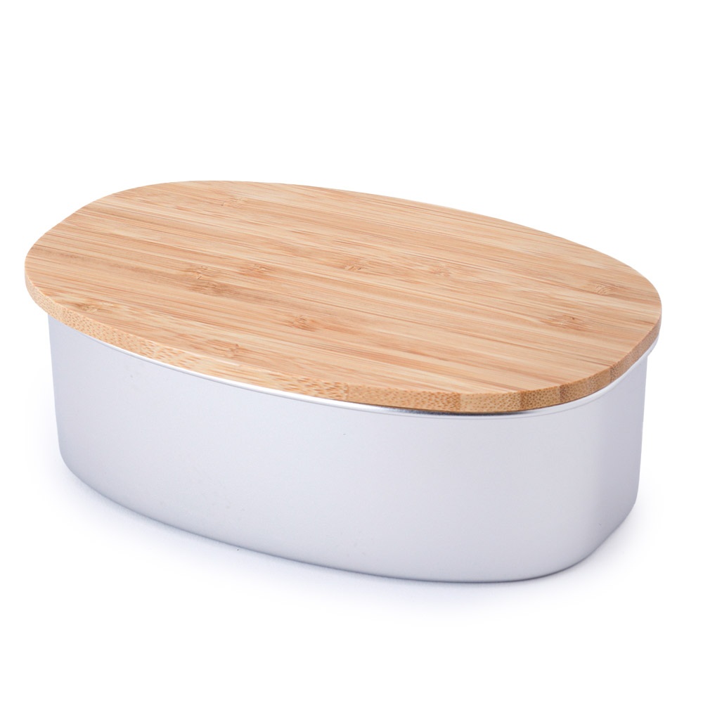 ステンレスランチボックス オーバル 600ml 木蓋 NONOJI ののじ【弁当箱 ランチボックス ステンレス 小判型 1段 大人 食洗機対応 電子レンジ BPAフリー】シルバー 単品