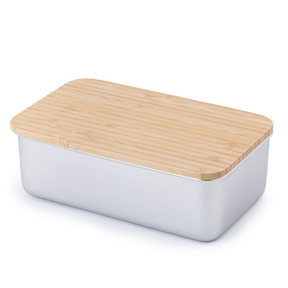 ステンレスランチボックス レクタングル 950ml 木蓋 NONOJI ののじ【弁当箱 ランチボックス ステンレス 大容量 角型 1段 大人 食洗機対応 電子レンジ BPAフリー】シルバー 単品