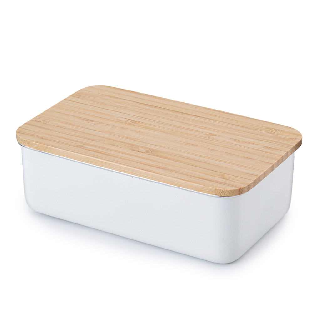 ステンレスランチボックス レクタングル 950ml 木蓋 NONOJI ののじ【弁当箱 ランチボックス ステンレス 大容量 角型 1段 大人 食洗機対応 電子レンジ BPAフリー】ホワイト 単品