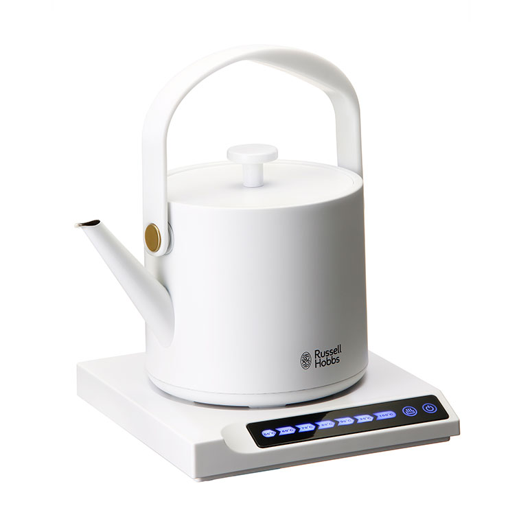 ラッセルホブス Tケトル 電気ケトル 温度調節 保温機能付き 0.6L ホワイト 7106JP-WH ブラック 7106JP-BK Russell Hobbs【温度調節電気ケトル ドリップ コーヒー ケトル 電気 紅茶 お茶 600ml 湯沸かしポット キッチン家電】ホワイト