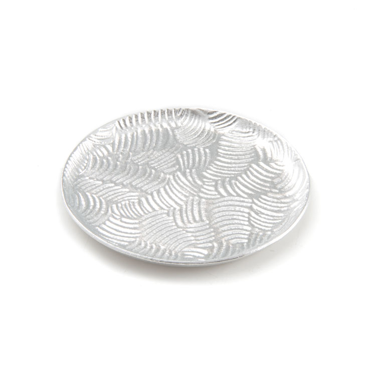 薩摩錫器 銘々皿 丸型 12.5cm 桐箱入り 岩切美巧堂 1300-2【錫製 食器 錫 皿 丸皿 鹿児島県 伝統工芸品 日本製】