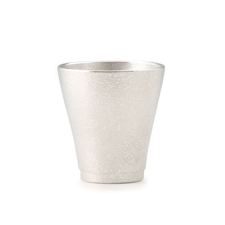 薩摩錫器 フリーカップゼロ 140ml 吹雪加工 桐箱入り 岩切美巧堂 78A-1【錫器 錫 タンブラー コップ 酒器 食器 鹿児島県 伝統工芸品 日本製】