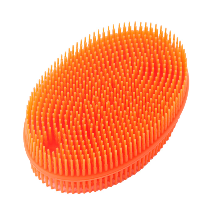 きれいのミカタ 煮沸除菌できるフライパン予洗いブラシ SILTEQ シルテック【キッチンブラシ シリコンブラシ スポンジブラシ 台所 電子レンジ除菌】 オレンジ