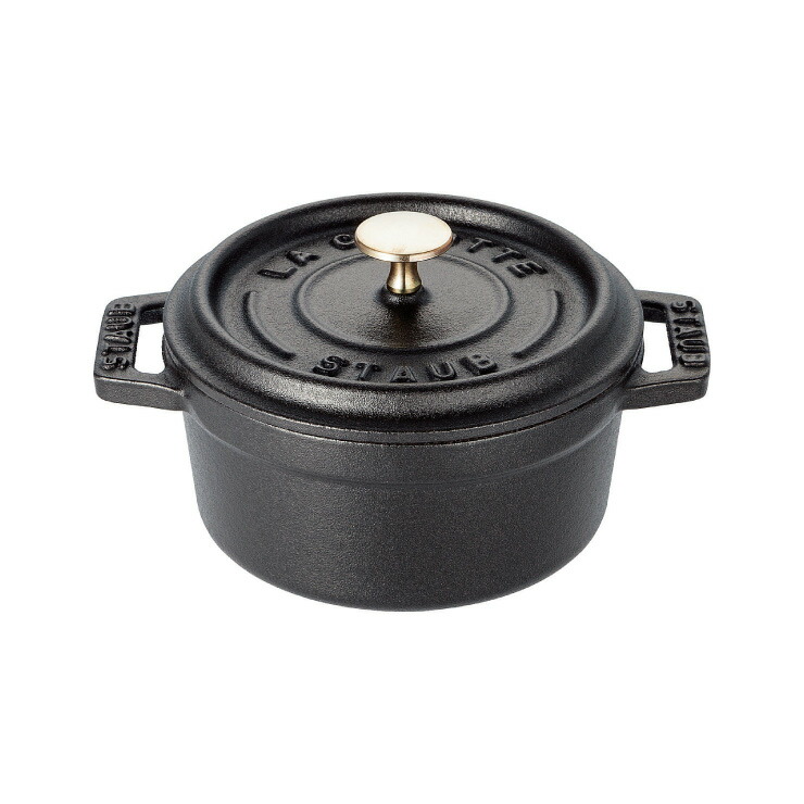 ストウブ ピコ ココット ラウンド 10cm 250ml IH対応 staub【鋳物 両手鍋 ホーロー鍋 キャセロール オーブン調理 ストゥブ鍋 国内正規品】 ブラック