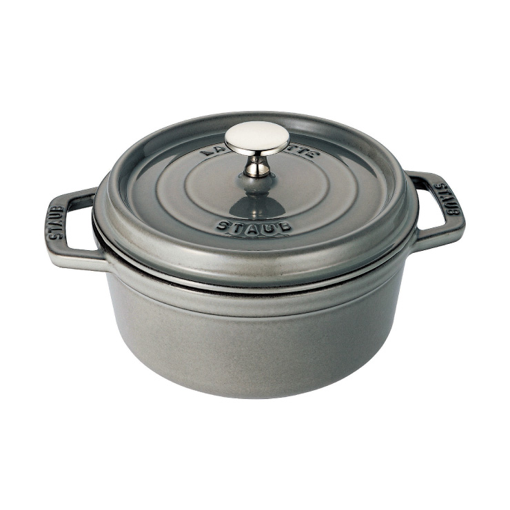 ストウブ ピコ ココット ラウンド 22cm 2.6L IH対応 staub【鋳物 両手鍋 ホーロー鍋 キャセロール オーブン調理 ストゥブ鍋 国内正規品】 グレー