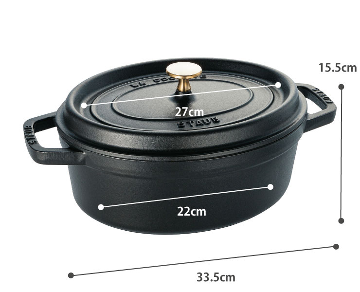 cocotte oval 27,ブラック 40500-271,日本正規販売品