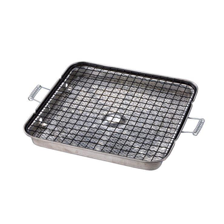 こんがり もち焼きセラミック 焼き網 直火専用 竹原製缶【餅焼き網 焼網 丸 角 遠赤外線 セラミック ガスコンロ 餅焼き もち焼きアミ Siセンサー対応】 角