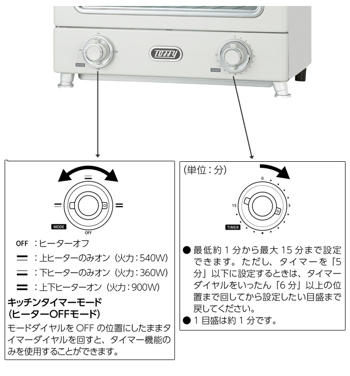 ダイヤルや脚など細部までこだわり、デザインされた横型オーブントースター