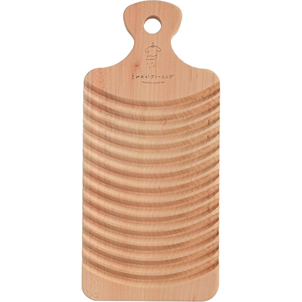 とみおかクリーニング 山波カーブが頑固な汚れをよく落とす オリジナルさくらの洗濯板【土佐龍 桜 サクラ ウォッシュボード ランドリー 洗濯用品 日本製】