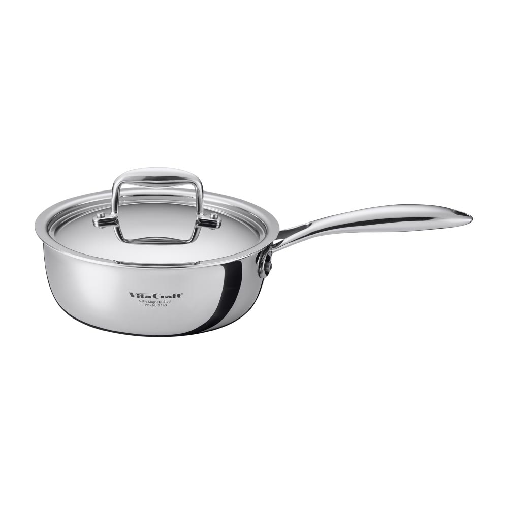 ビタクラフト Nシリーズ ソテーパン 20cm 蓋付き ガス火 IH対応 No.7143【フライパン 無水調理 無油調理 IH 直火 全面7層構造 フタ付き ステンレス アルミ 調理器具 10年保証】