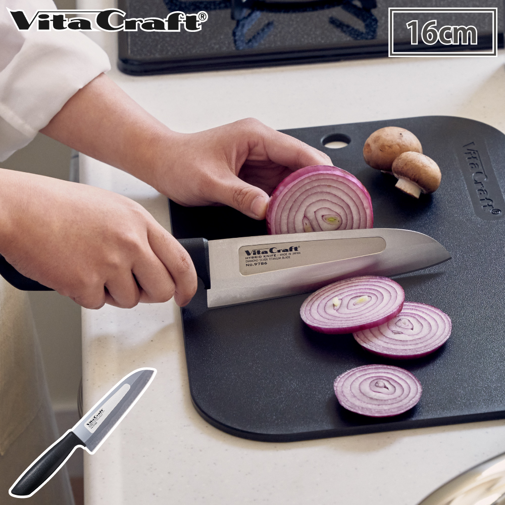ビタクラフト ハイブリッドナイフ マルチ 三徳 160mm Vita Craft No.9786【三徳包丁 16cm チタン ダイヤモンド キッチンナイフ 両刃 食洗機対応 日本製】