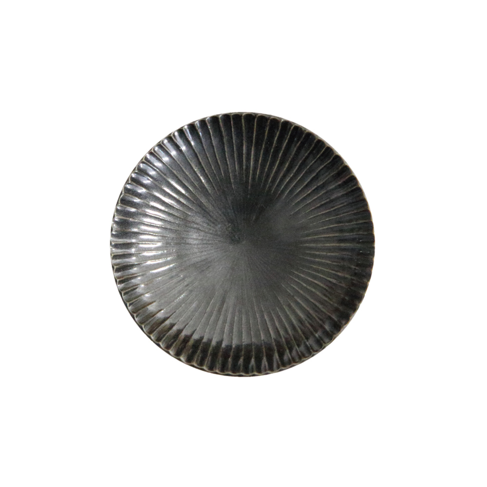 しのぎ 取皿 波佐見焼 藍花【取皿 磁器 和食器 日本製】 黒釉