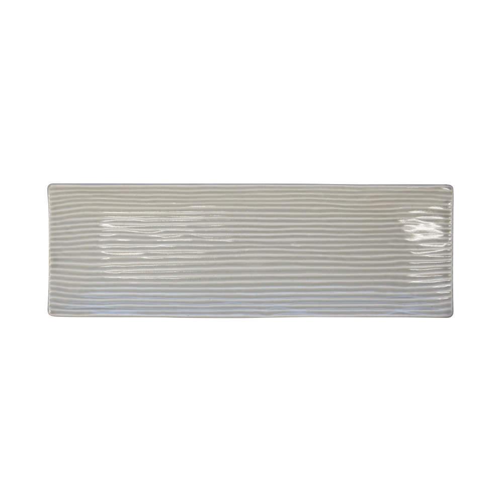 しのぎ 長角皿 大 波佐見焼 藍花【皿 プレート 食器 和食器 洋食器】 灰釉