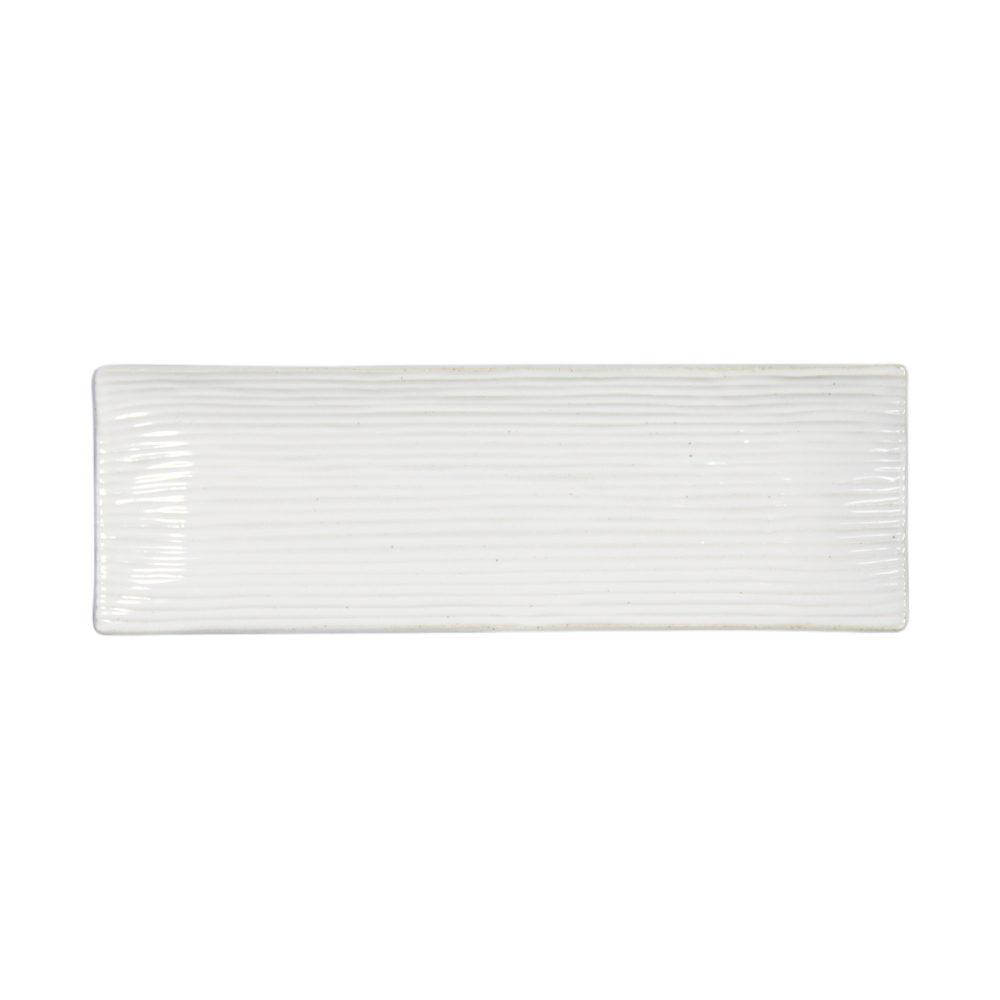 しのぎ 長角皿 大 波佐見焼 藍花【皿 プレート 食器 和食器 洋食器】 粉引