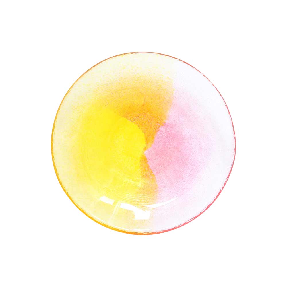 空のいろどり 取皿 江戸硝子 藍花【皿 プレート 取り皿 ガラス 食器 日本製】 夕焼け