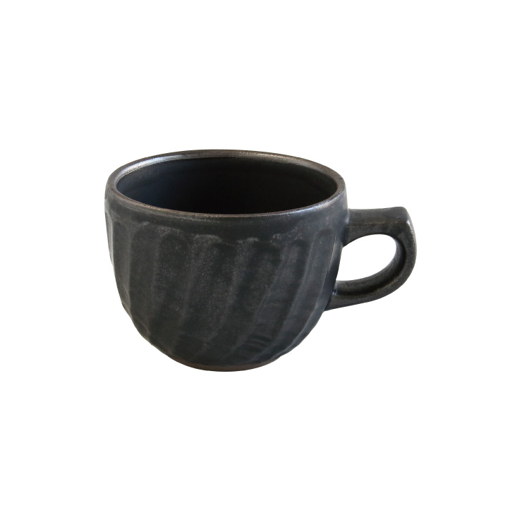 波佐見焼 窯変 ねじりマグ 藍花【コップ マグ グラス マグカップ 食器 和食器 日本製】 黒