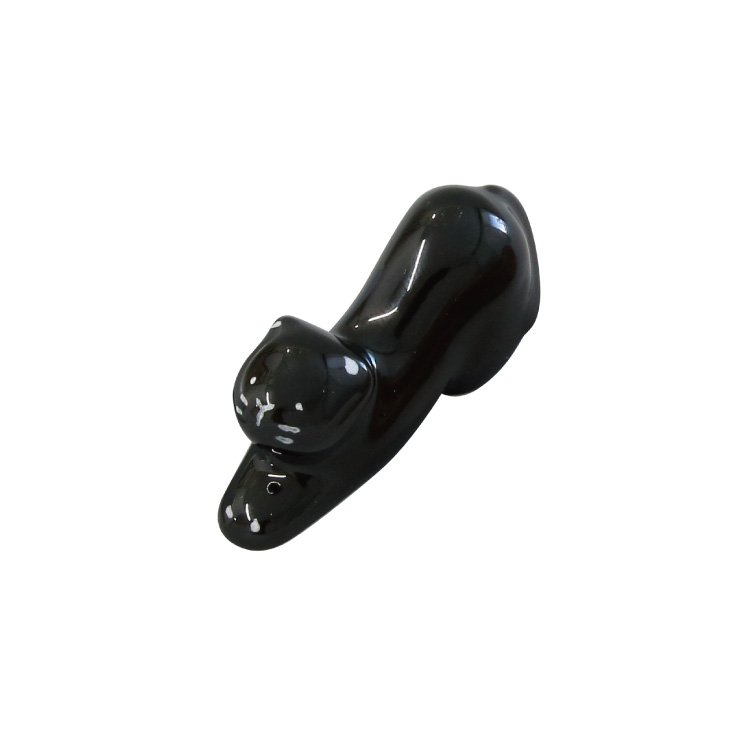 ねこ 箸置き 波佐見焼 藍花【猫 箸置 動物 白猫 黒猫 三毛猫 トラ猫 グレー猫 猫グッズ カトラリーレスト 日本製】黒