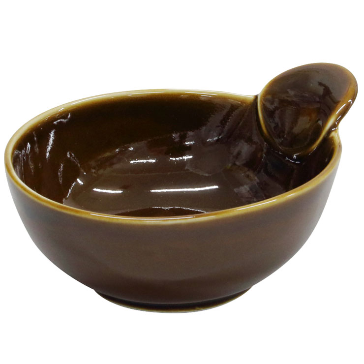 波佐見焼 手付きとんすい 藍花【鍋 取り皿 とんすい 取っ手 小鉢 和食器 日本製】 あめ釉