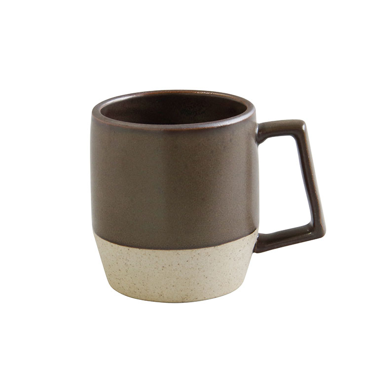 波佐見焼 ポリゴンマグ 330ml【マグカップ 陶器 食器 食洗機対応 電子レンジOK 日本製】 ブラウン