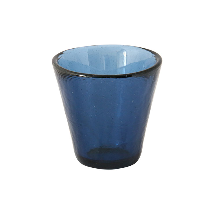 車窓ガラス タンブラー 200ml リサイクルガラス 江戸硝子 岩澤硝子 藍花【コップ ガラス 和食器 日本製】 ネイビー