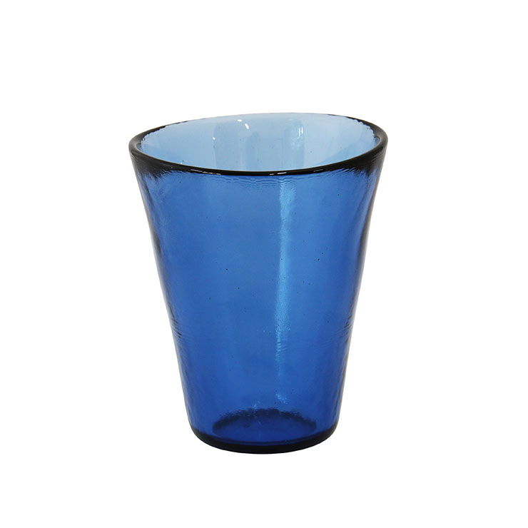 車窓ガラス タンブラー 300ml リサイクルガラス 江戸硝子 岩澤硝子 藍花【グラス コップ ガラス 和食器 日本製】 ネイビー