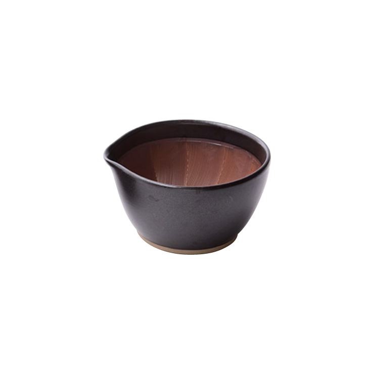 もとしげ すり鉢 小 元重製陶所 石見焼【すりばち ごますり器 陶器 離乳食 調理ツール 電子レンジ対応 食洗機対応 日本製】 黒マット
