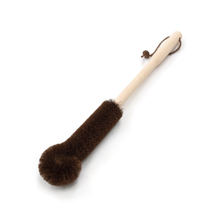 高田耕造商店 しゅろのやさしいたわし ポット用 柄付き【棕櫚 たわし ロング ハンドル付き コップ洗い 水筒洗い ポット洗い 日本製】