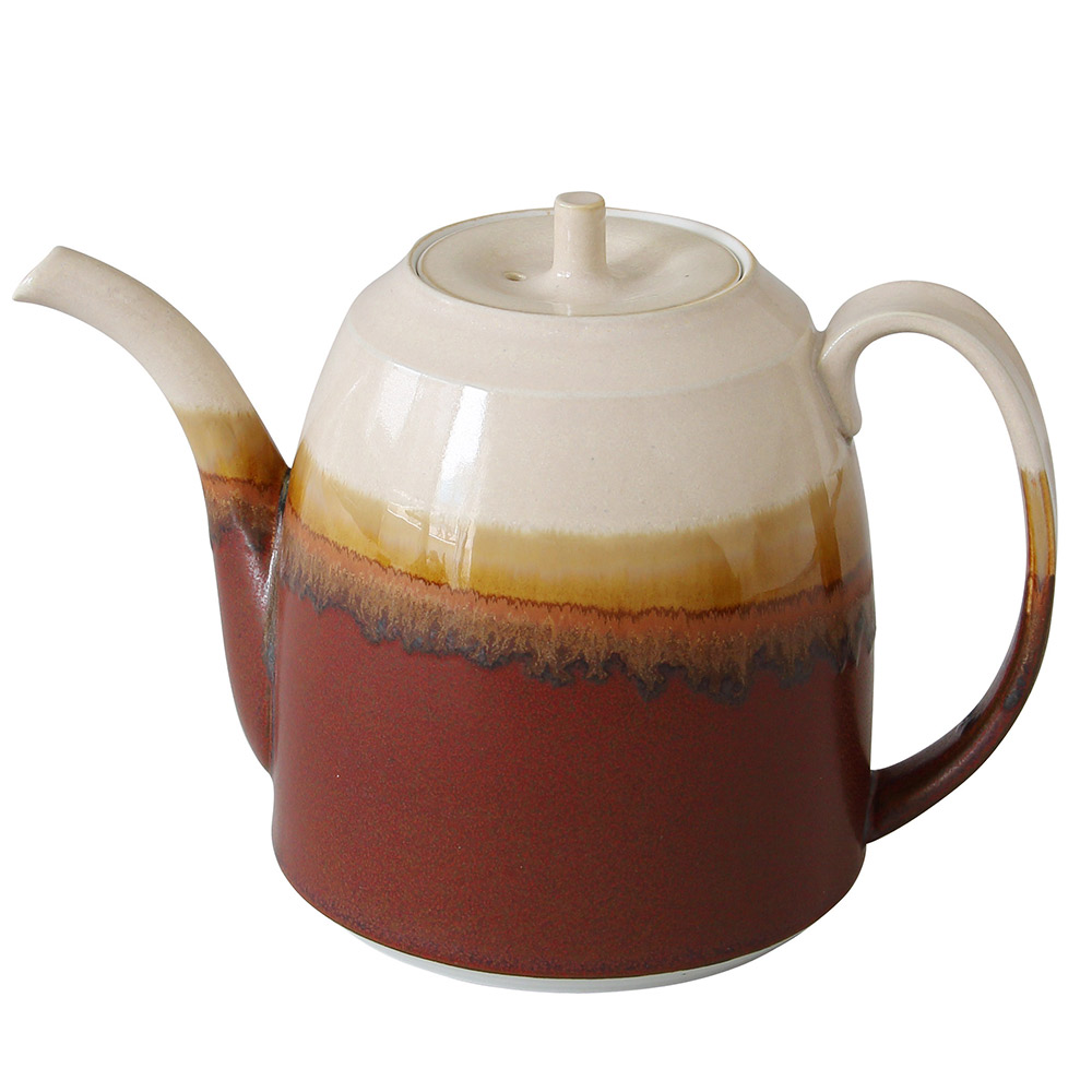 波佐見焼 ストレータ ポット 630ml viv ヴィヴ STRATAマグ【ティーポット 急須 磁器 食器 食洗機対応 電子レンジ対応 日本製】 セピア