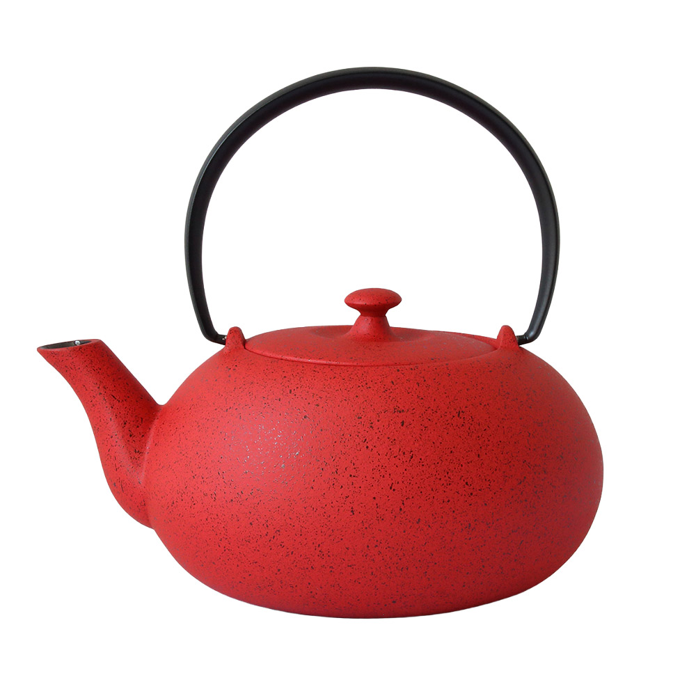 山形鋳物 ワズク ふく S 金箔 鉄急須 茶こし付き 600ml 菊地保寿堂 WAZUQU【急須 鉄分補給 日本製】 モダンレッド