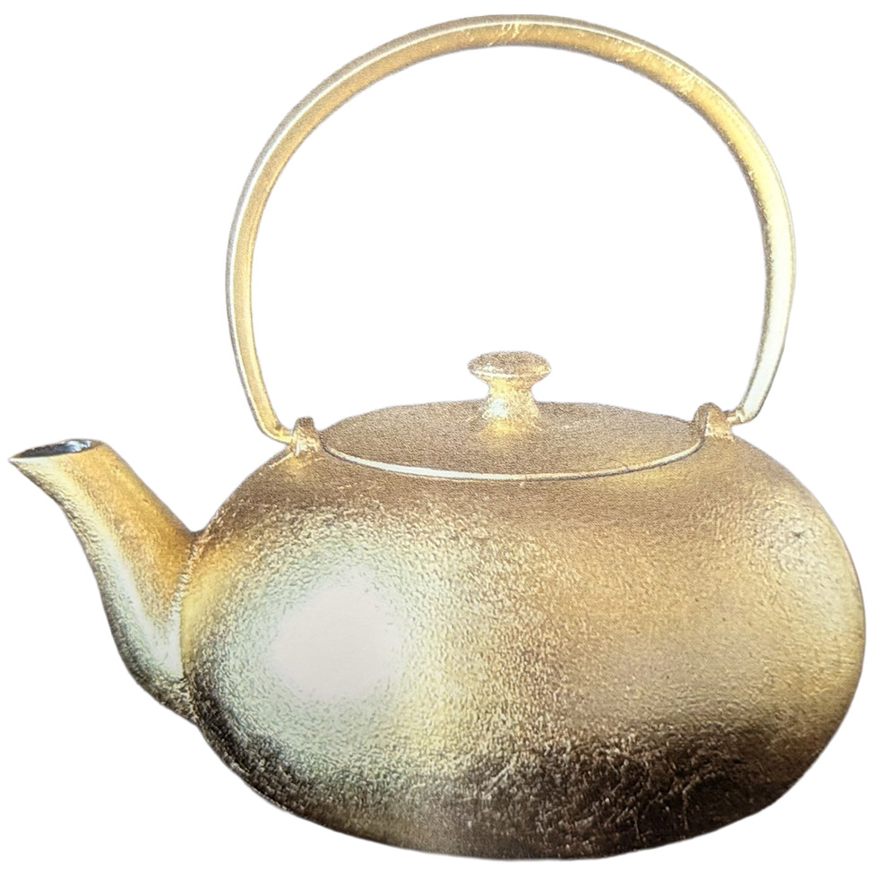 山形鋳物 ワズク ふくS 金箔 鉄急須 茶こし付き 600ml  菊地保寿堂 WAZUQU【急須 鉄分補給 日本製】