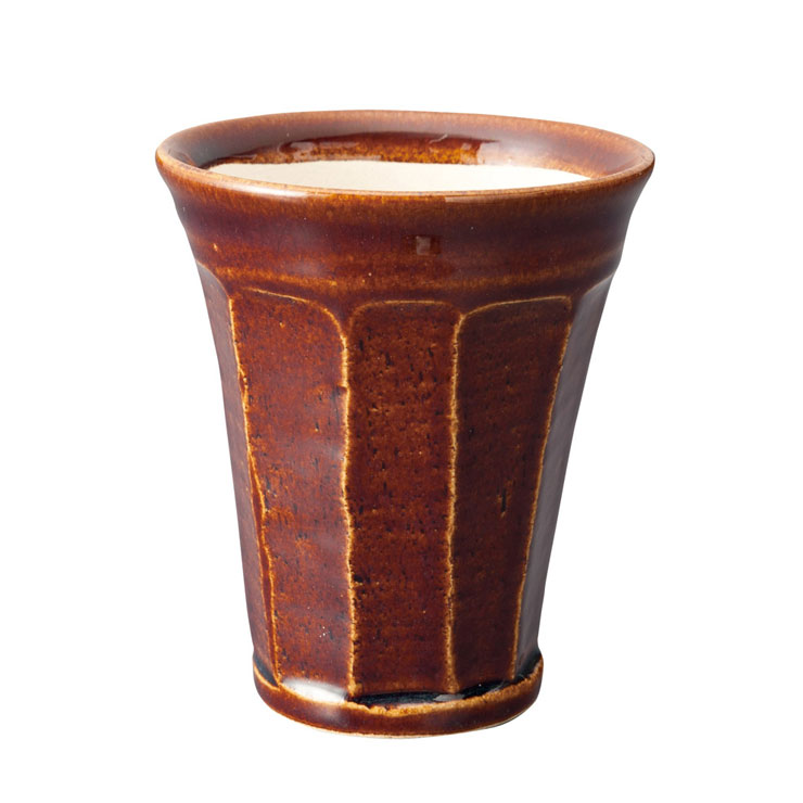 信楽焼 ビアタンブラー 280ml 泡うまBeer Cup【ビール タンブラー 陶器 ビアグラス 泡 日本製 信楽】 ブラウン