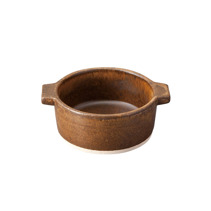 ハングアウト グリル鍋 12cm 300ml 信楽焼 Hangout Hg-4【グリル 直火 陶器 食器 ココット 丸 グラタン皿 一人用 直火OK オーブン調理 耐熱皿 日本製 信楽】