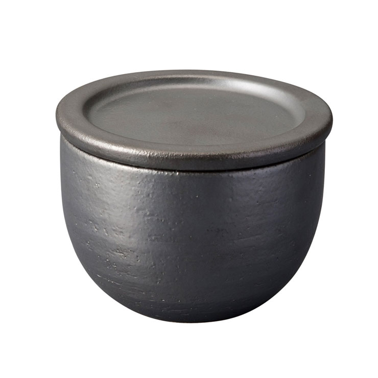 ハングアウト ライスコンテナ 1合 信楽焼 Hangout Rice container Hg-7【おひつ 陶器 一合 調湿 電子レンジ対応 冷凍保存 日本製 信楽】 ブラック