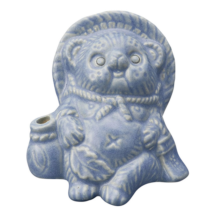 信楽焼 Tanutanu 腰掛けミニたぬき ヤマ庄陶器【狸 オス メス ミニ 置物 陶器 カラー 日本製 信楽】 パープル（メス）