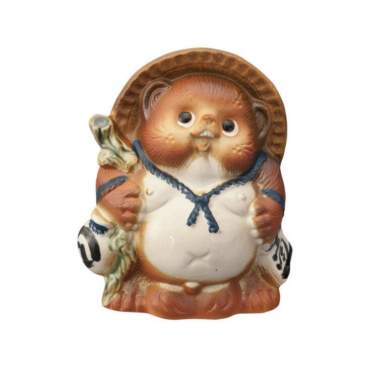信楽焼 たぬき Re Tanuki 15cm 5寸 ヤマ庄陶器【狸 置物 陶器 カラー 日本製 信楽】 スカーレット