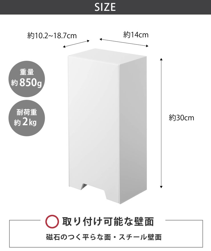 磁石のつくたいらな面やスチール壁面に取り付け可能