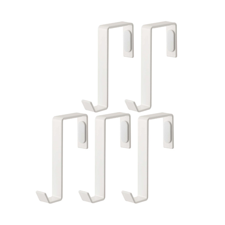 山崎実業 スマート ドアハンガー 5個組 4890 4891 yamazaki smart【ドアフック ドア カバン バック 帽子 リビング 玄関 収納 ハンガーラック フック 室内干し 物干しハンガー】 ホワイト