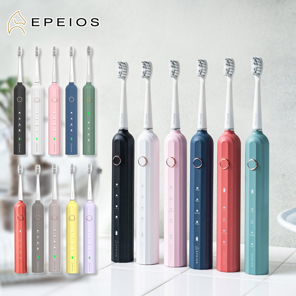 エペイオス EPEIOS Okare! 音波 電動歯ブラシ ET003 替えブラシ 2本付き【音波歯ブラシ 音波振動 静音 振動式 防水 歯ブラシ 電動 生活家電】ペールピンク