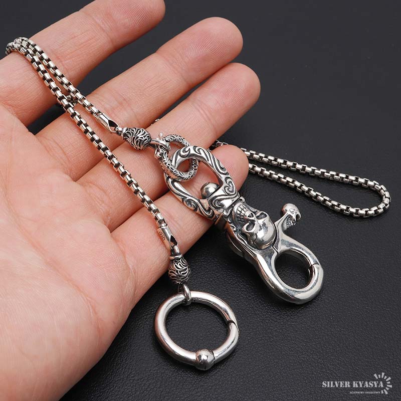 Qoo10] silver KYASYA シルバー925 スカルウォレットチェーン